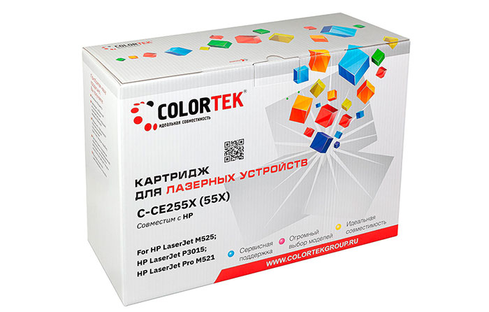 

Картридж лазерный Colortek CT-CE255X (55X/CE255X), черный, 12500 страниц, совместимый для LJ Enterprise P3015/LJ Pro 400 500 MFP M525dn/M521