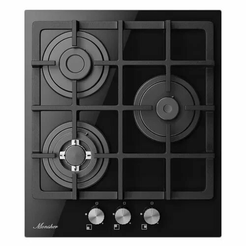 

Газовая варочная панель Monsher MGG 45 Noir, 3 конфорки, черный (MGG 45 Noir), Черная, MGG 45 Noir