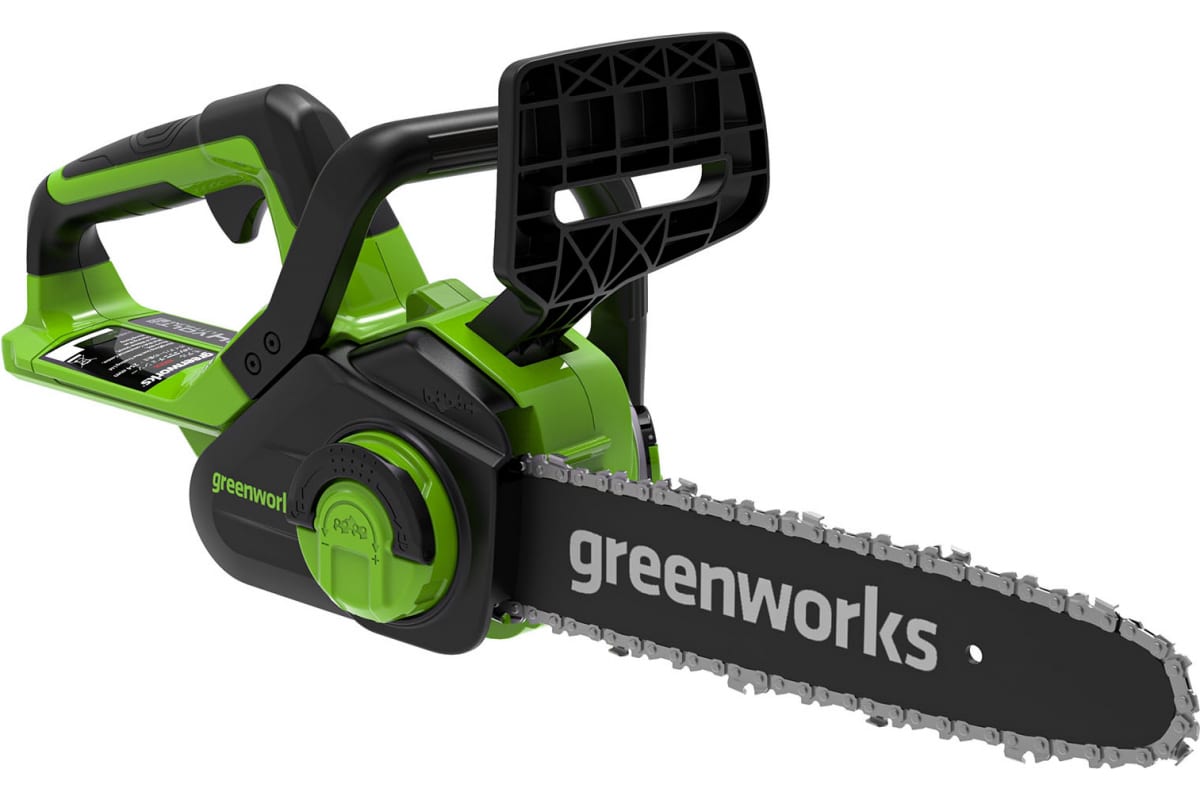 

Пила цепная Greenworks G24CS25K2, шина 25 см, шаг 3/8 дюйма, аккумуляторная, 24 В, 2 А·ч, Li-Ion, 2.6 кг, АКБ+З/У (2007707UA), G24CS25K2
