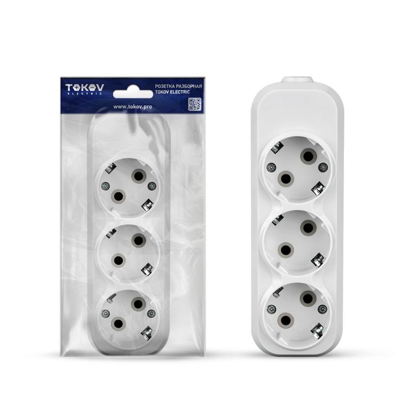 Колодка удлинителя TOKOV ELECTRIC TKE-C01-KU3-Z 3-розетки