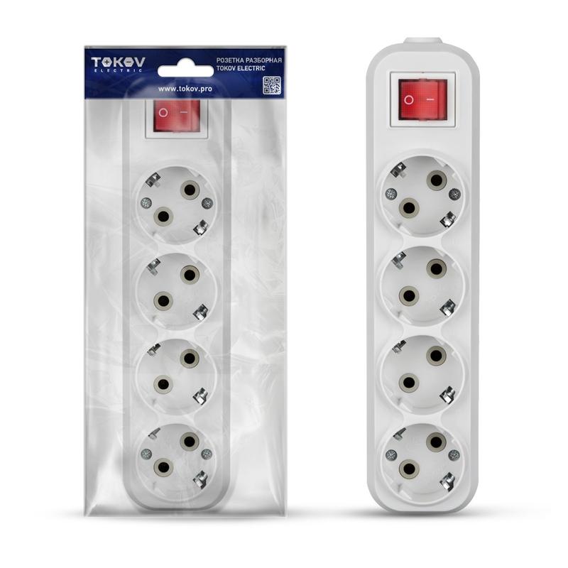Колодка удлинителя TOKOV ELECTRIC TKE-C01-KU4-ZV 4-розетки