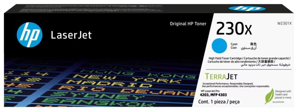 

Картридж лазерный HP 230X/W2301X, голубой, 5500 страниц, оригинальный для HP LJ 4203dn/LJ 4203dw/LJ 4303dw/LJ 4303fdn/LJ 4303fdw с чипом, 230X