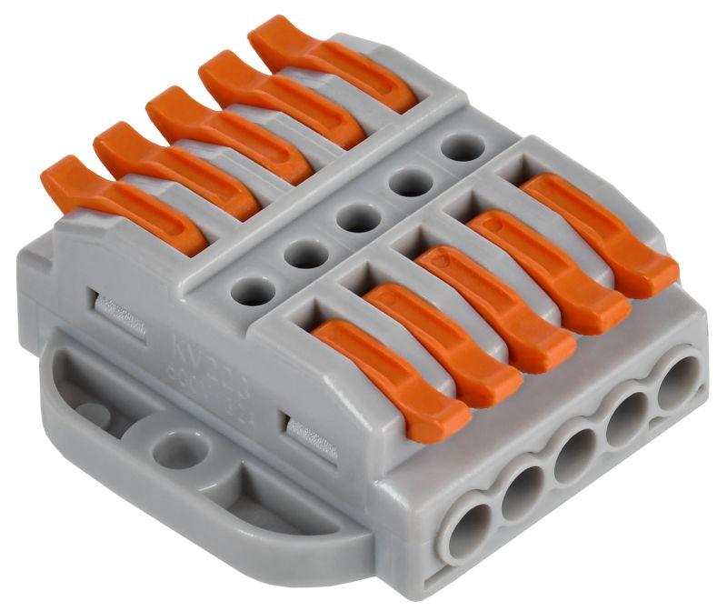 

Клемма монтажная IEK СМК 222-4155P 10x0,08-4 мм², с рычагами, серый (UKZ20-4155P-050), СМК 222-4155P