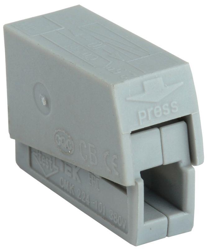 

Клемма монтажная IEK СМК 224-101 1x0,5 - 2,5 мм², с рычагами, серый (UKZ50-101-004), СМК 224-101