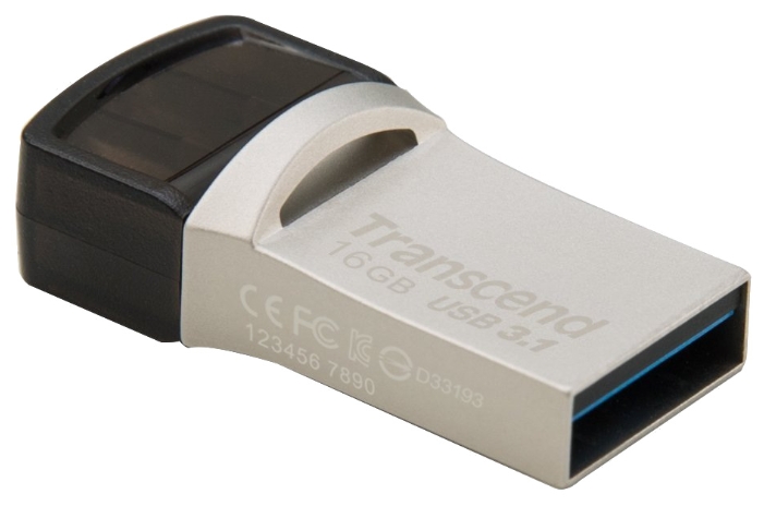 

Флешка 16Gb USB 3.1/USB Type-C Transcend JetFlash 890S, черный/серый (TS16GJF890S), 890S