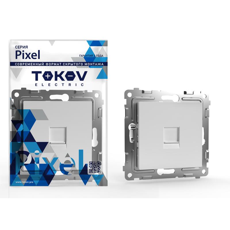 

Розетка RJ-45 скрытый монтаж категория 5e, экранированная, белый, TOKOV ELECTRIC Pixel (TKE-PX-RC1-C01)