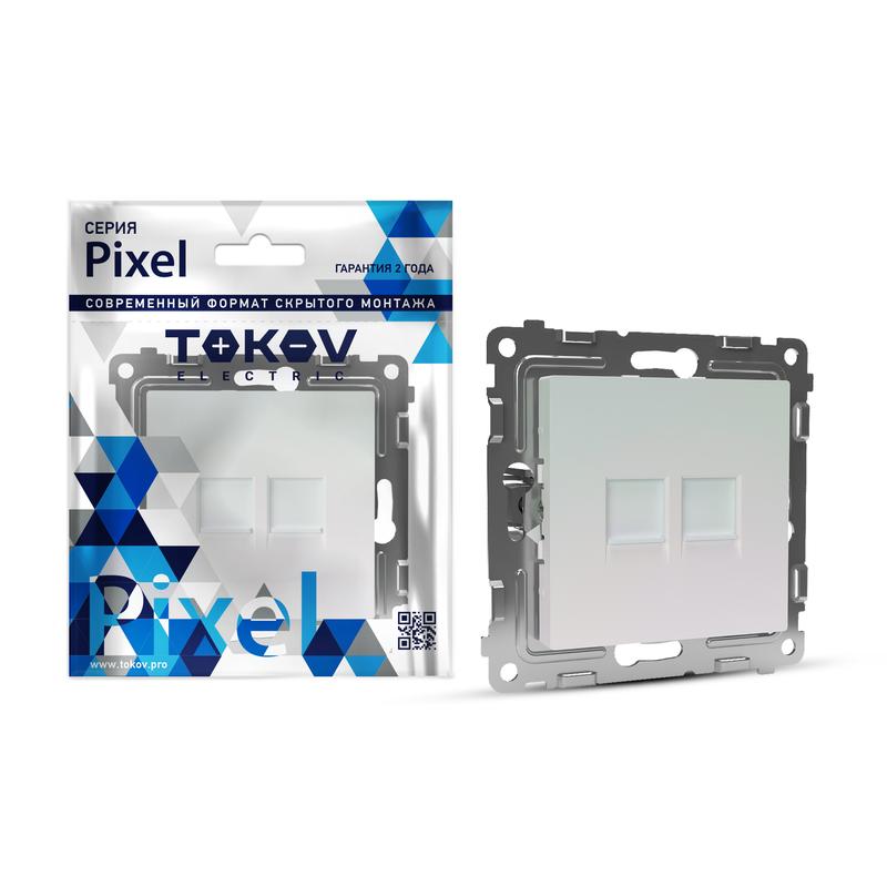 

Розетка RJ-45 скрытый монтаж категория 5e, экранированная, перламутр, TOKOV ELECTRIC Pixel (TKE-PX-RC2-C04)