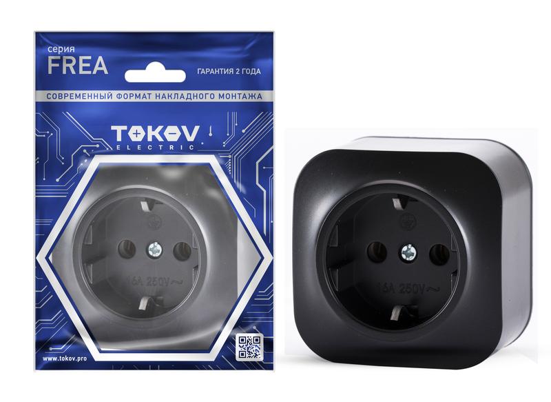 

Розетка TOKOV ELECTRIC Frea, открытый монтаж, однопостовая, с з/к, 16А, в сборе, IP20, карбон, 1 шт. (TKE-FR-R1Z-C14)