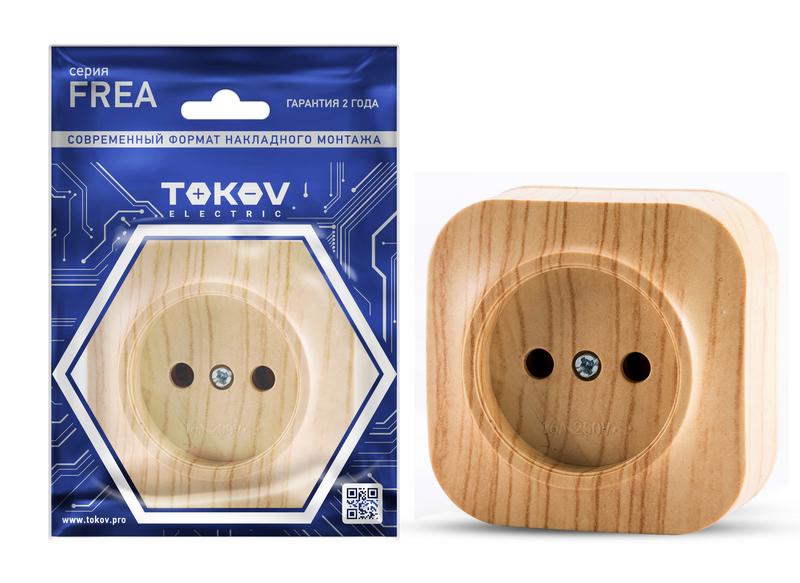 

Розетка TOKOV ELECTRIC Frea, открытый монтаж, однопостовая, 16А, в сборе, IP20, сосна, 1 шт. (TKE-FR-R1-C25)