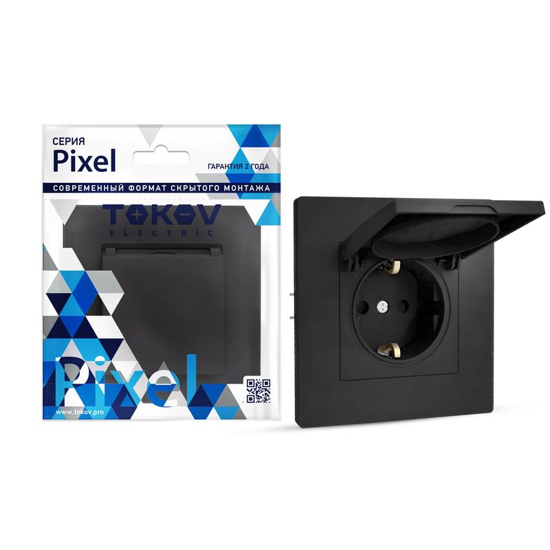 

Розетка TOKOV ELECTRIC Pixel, скрытый монтаж, однопостовая, с з/к, со шторками, с крышкой, 16А, механизм с накладкой без рамки, IP20, карбон, 1 шт. (TKE-PX-R1ZSW1-C14)