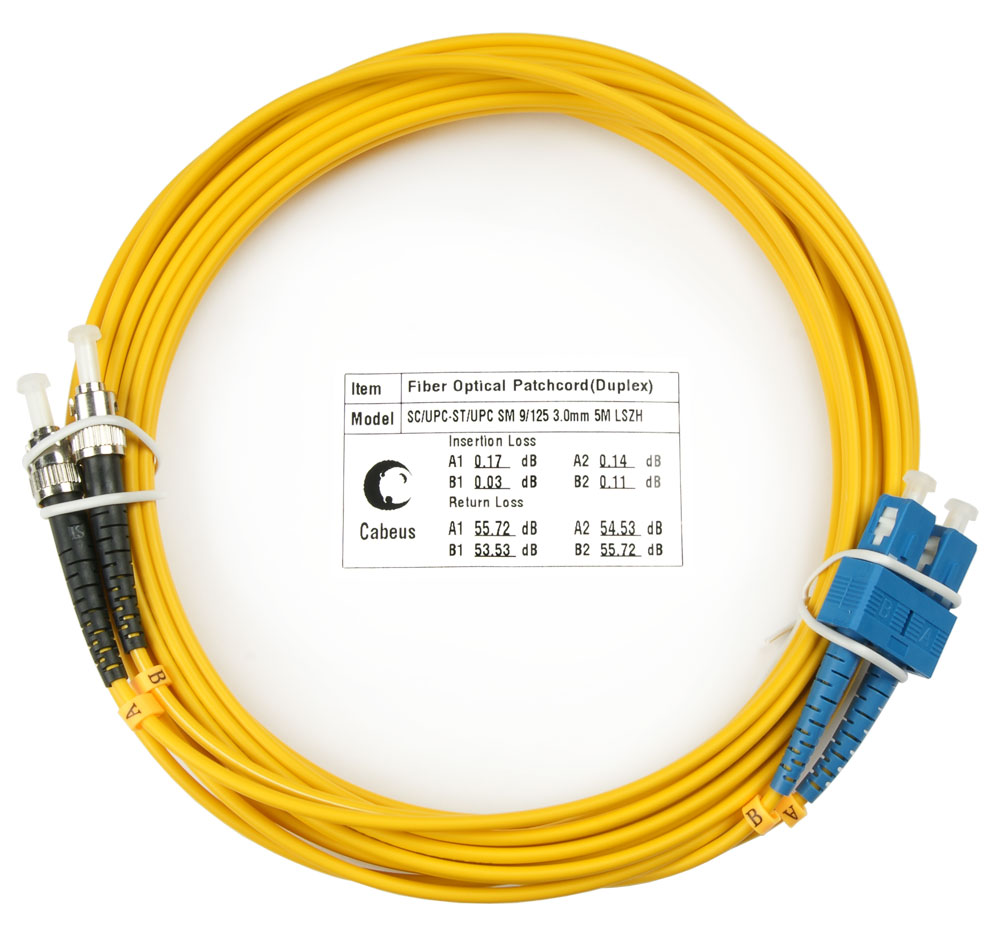 

Патч-корд оптический Cabeus FOP(d)-9-SC-ST-5m, SC/UPC-ST/UPC, одномодовый, 9/125, OS2, двойной, 5 м, LSZH, желтый (FOP(d)-9-SC-ST-5m), FOP(d)-9-SC-ST-5m