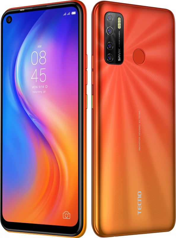 

Смартфон Tecno Spark 5, 6.6" 720x1560 TN, 2Gb RAM, 32Gb, 3G/4G, Wi-Fi, BT, 3xCam, 2-Sim, 5000 мА⋅ч, Android 10, оранжевый, Spark