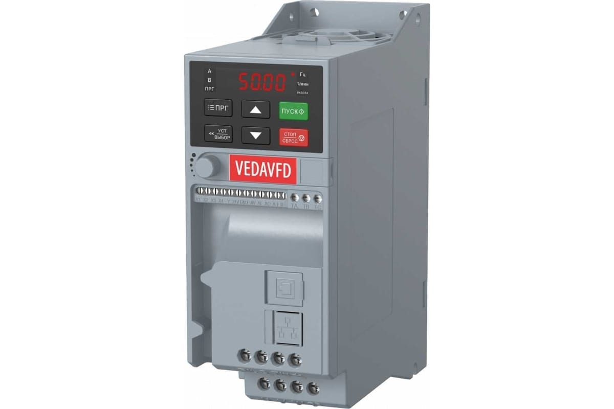 Преобразователь частоты VEDA VF-51-P5K5-0013-T4-E20-B-H, 13А, 3х380В, 5.5кВт, серый (ABA00009)