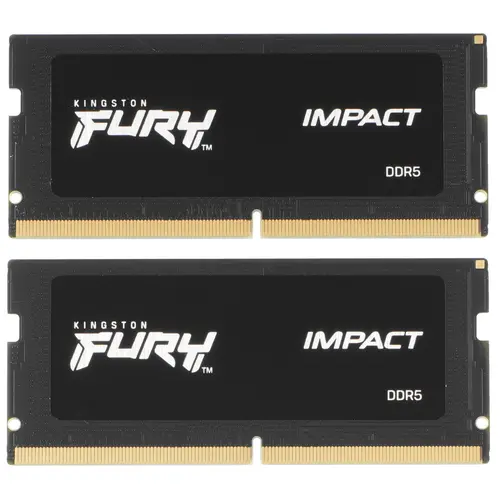 Комплект памяти DDR5 SODIMM 64Gb (2x32Gb), 5600MHz, CL40, 1.1V, Kingston, FURY Impact Black (KF556S40IBK2-64) Retail