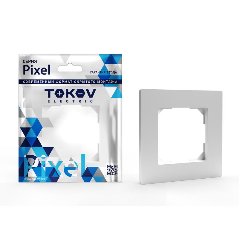 Рамка TOKOV ELECTRIC Pixel, 1-пост, белая (TKE-PX-RM1-C01)