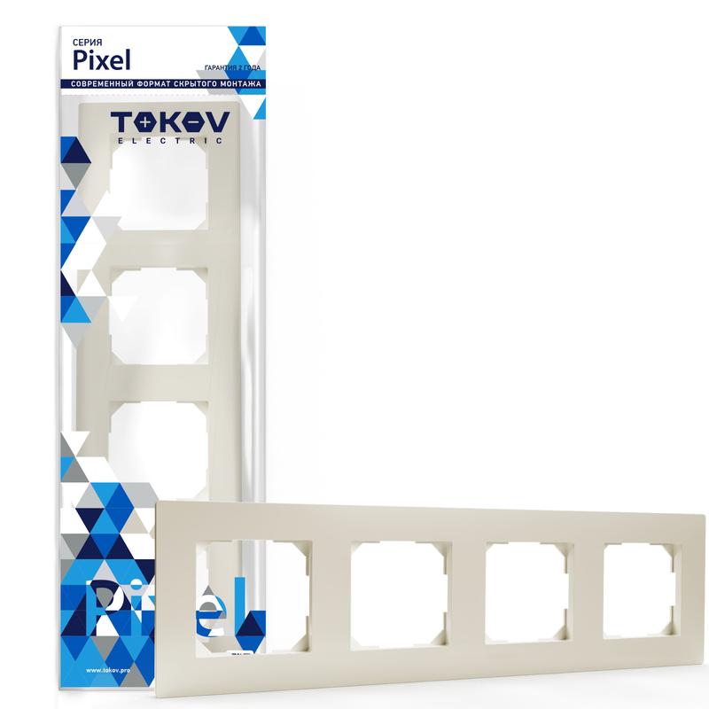 

Рамка TOKOV ELECTRIC Pixel, 4-поста, бежевый (TKE-PX-RM4-C02)