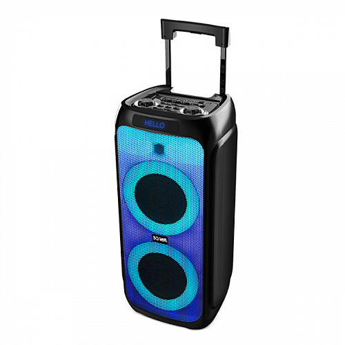 

Портативная акустика BQ PBS3007, 100 Вт, FM, AUX, USB, microSD, Bluetooth, подсветка, черный, PBS3007