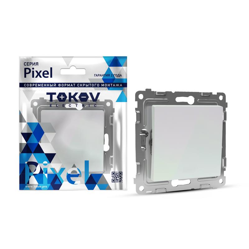 

Переключатель Tokov Electric Pixel, 1кл., скрытый монтаж, механизм с накладкой без рамки, перламутр (TKE-PX-P1-C04)