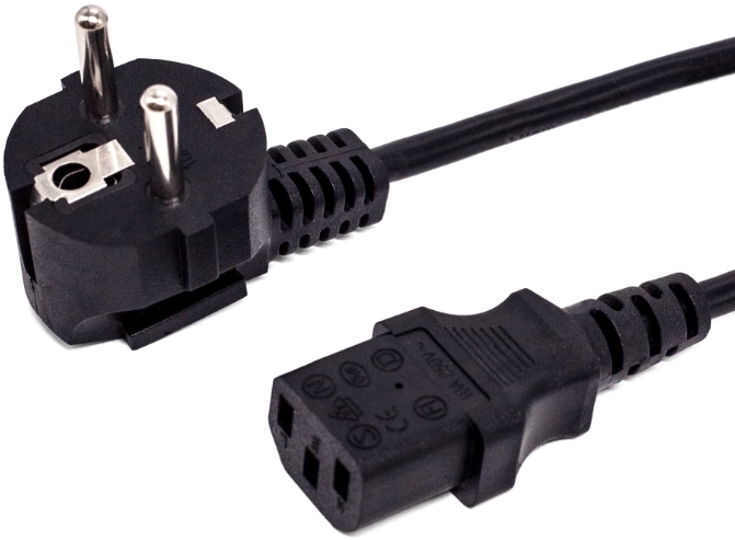 

Кабель питания IEC-320-C7-IEC-320-C13 угловая вилка/прямой штекер, 10А, 1 м, черный Fillum (FL-PC16-EU-C13-1M)