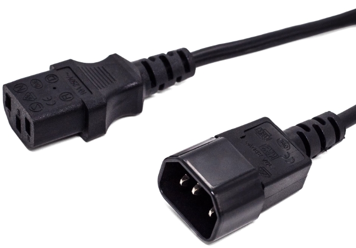 

Кабель питания IEC-320-C13-IEC-320-C14, 10А, 1 м, черный Fillum (FL-PC16-C13-C14-1M)