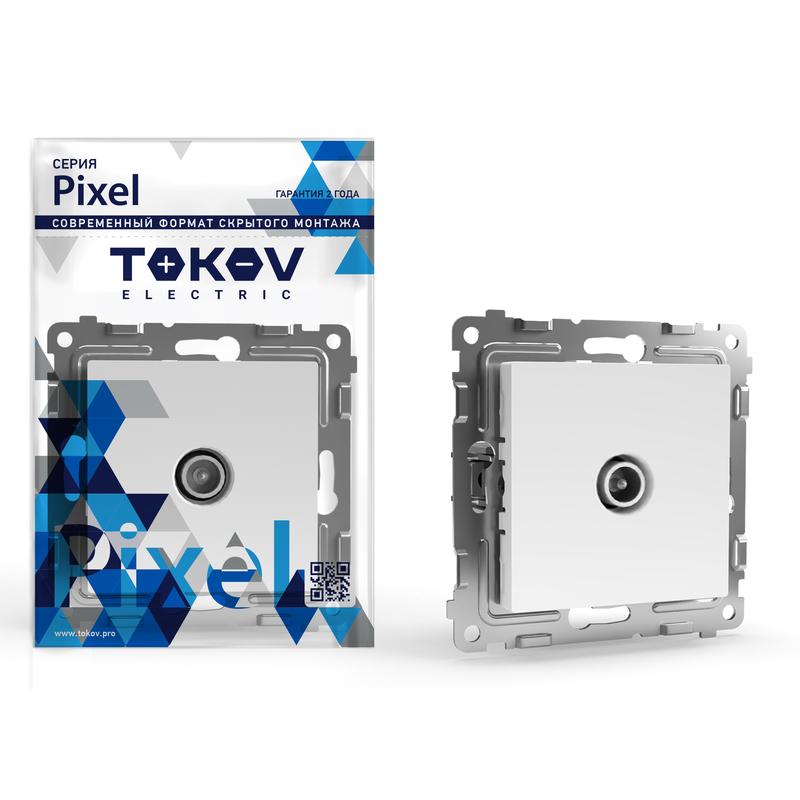 Розетка TV TOKOV ELECTRIC Pixel, белый, оконечная (TKE-PX-A1O-C01) - фото 1
