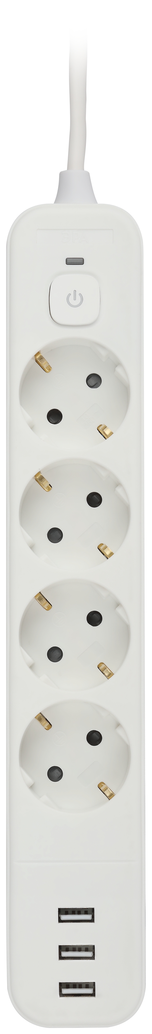 

Сетевой фильтр ЭРА USF-4es-1,5m-3xUSBA-W, 4-розетки, 3xUSB, 1.5 м, белый (Б0059567), USF-4es-1,5m-3xUSBA-W