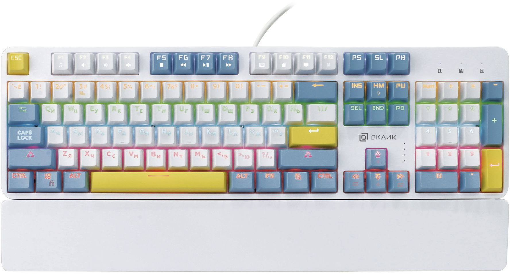 Клавиатура Oklick K951X, USB, белый (1901079)