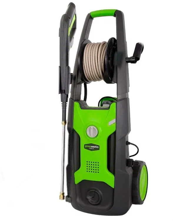 

Минимойка Greenworks GPWG5II, 138 атм, 420 л/ч, шланг 7.6 м, сетевой шнур 5 м, корпус насоса алюминий, забор воды из емкости, 15 кг (5106607), GPWG5II