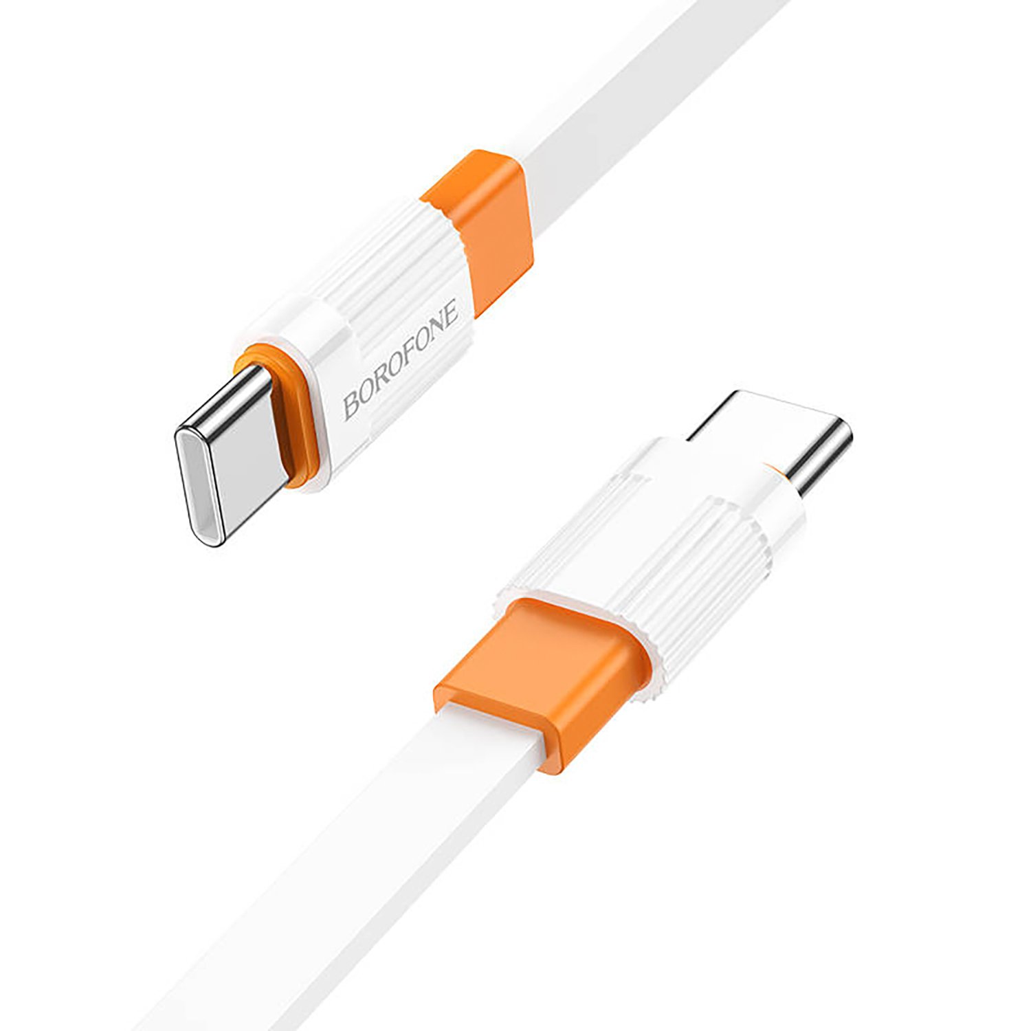 

Кабель USB Type-C-USB Type-C, плоский, 3А, 20 Вт, 1 м, белый/оранжевый, Borofone Union BX89, BX89