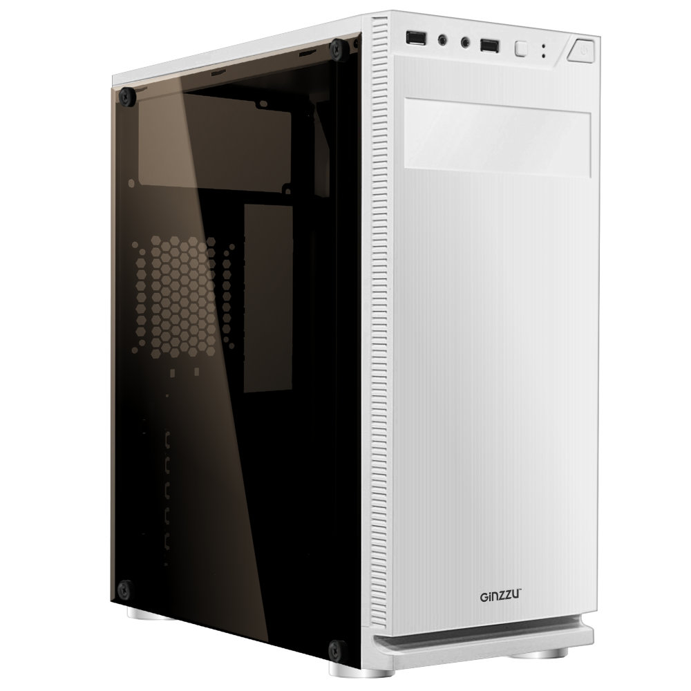 

Корпус Ginzzu A290, ATX, Midi-Tower, белый, без БП, A290