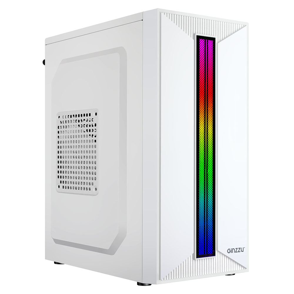 

Корпус Ginzzu B380, mATX, Mini-Tower, RGB подсветка, белый, без БП, B380