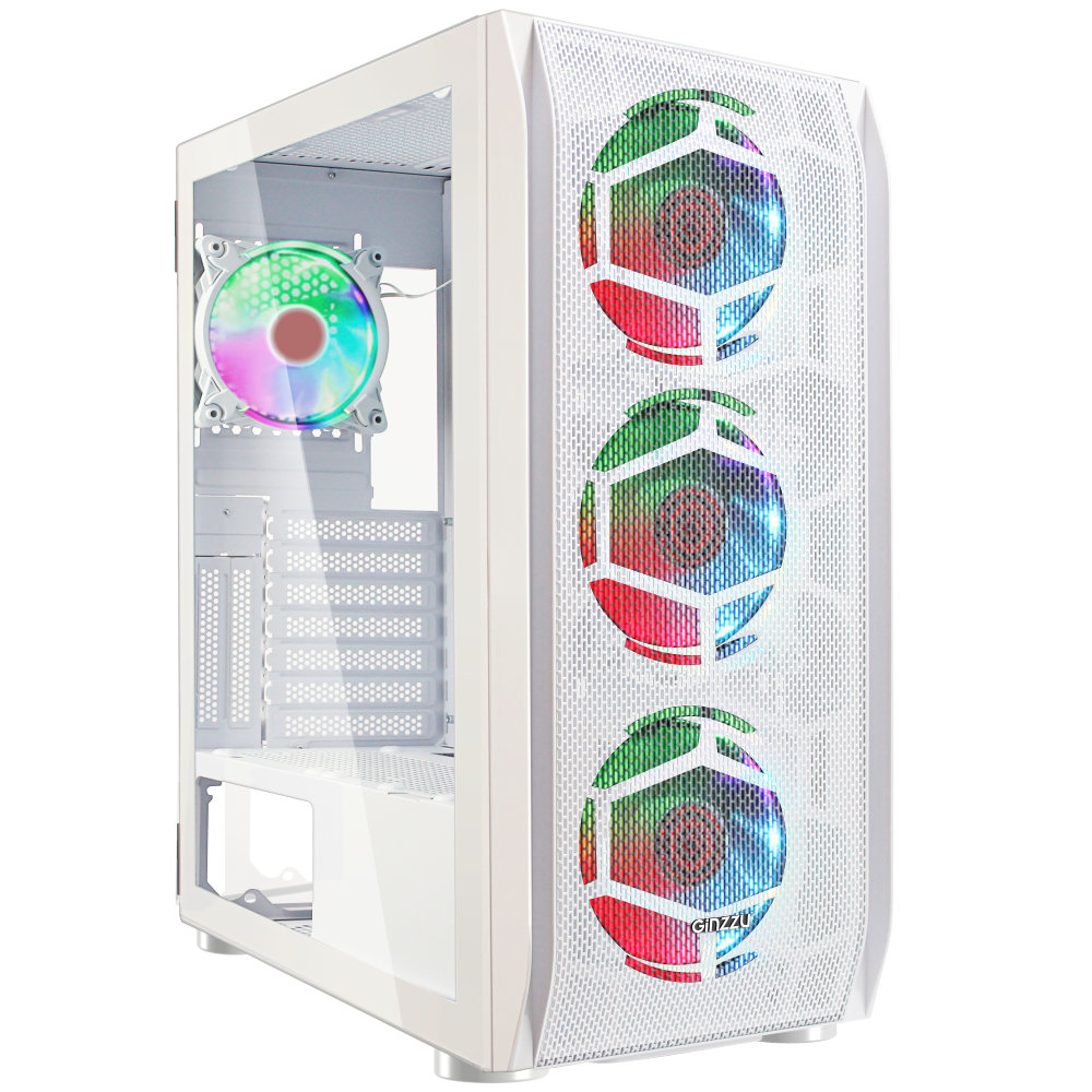 Корпус Ginzzu GL390, Midi-Tower, без БП, белый
