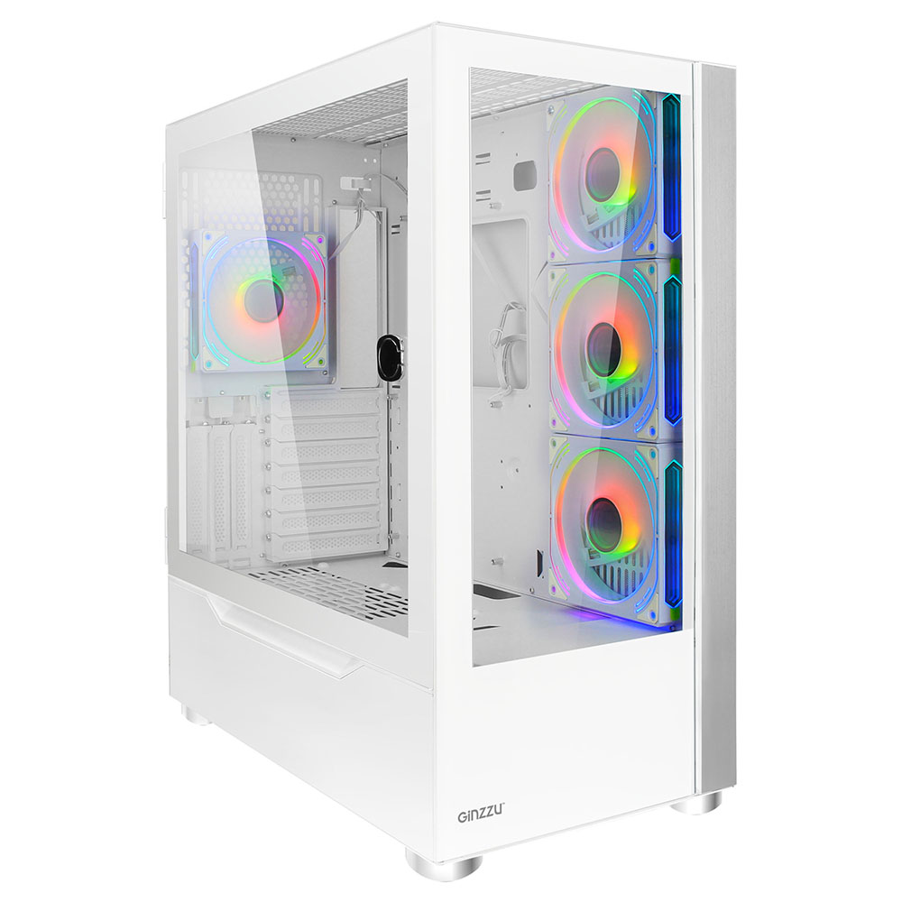 Корпус Ginzzu GL770, Midi-Tower, без БП, белый