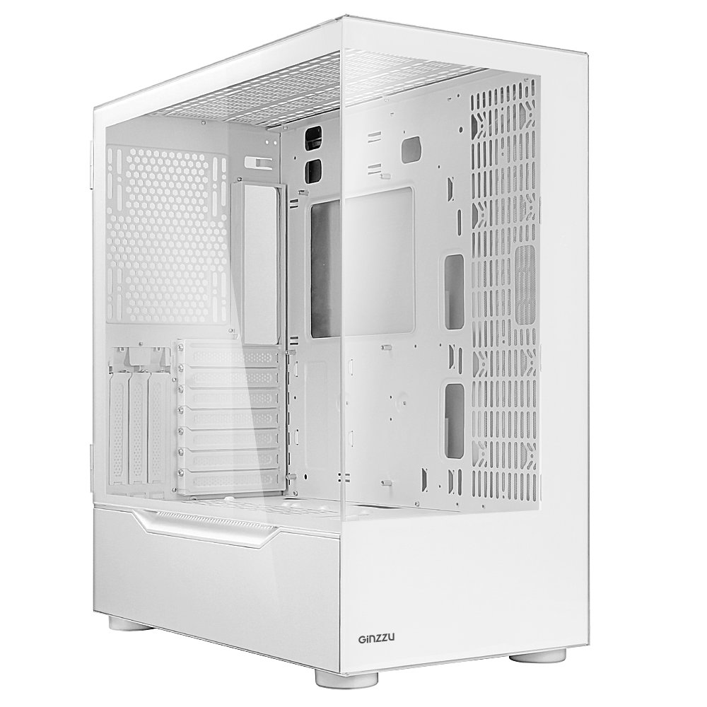 Корпус Ginzzu GL780, Midi-Tower, без БП, белый