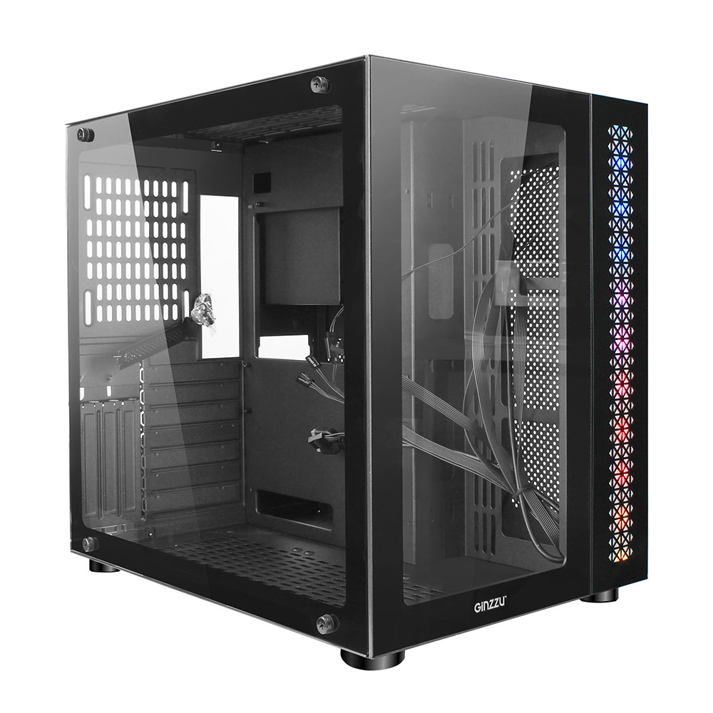 Корпус Ginzzu V500, Midi-Tower, без БП, черный