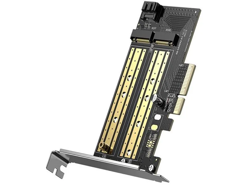 Адаптер Ugreen CM302, 2xM.2 NGFF/NVMe PCI-E 3.0 × 4, черный (70504)