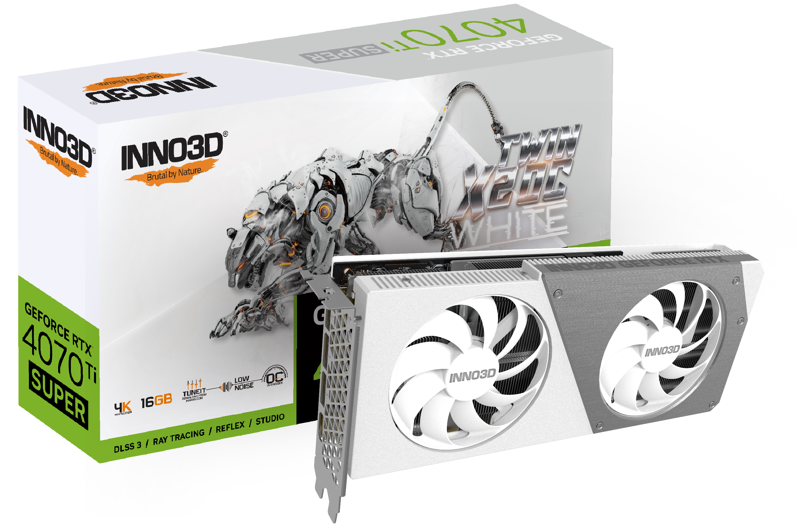 

Видеокарта Inno3D NVIDIA GeForce RTX 4070Ti SUPER TWIN X2 OC, 16Gb GDDR6X, 256 бит, PCI-E, HDMI, 3DP, Retail (N407TS2-166XX-186156W), TWIN X2 OC