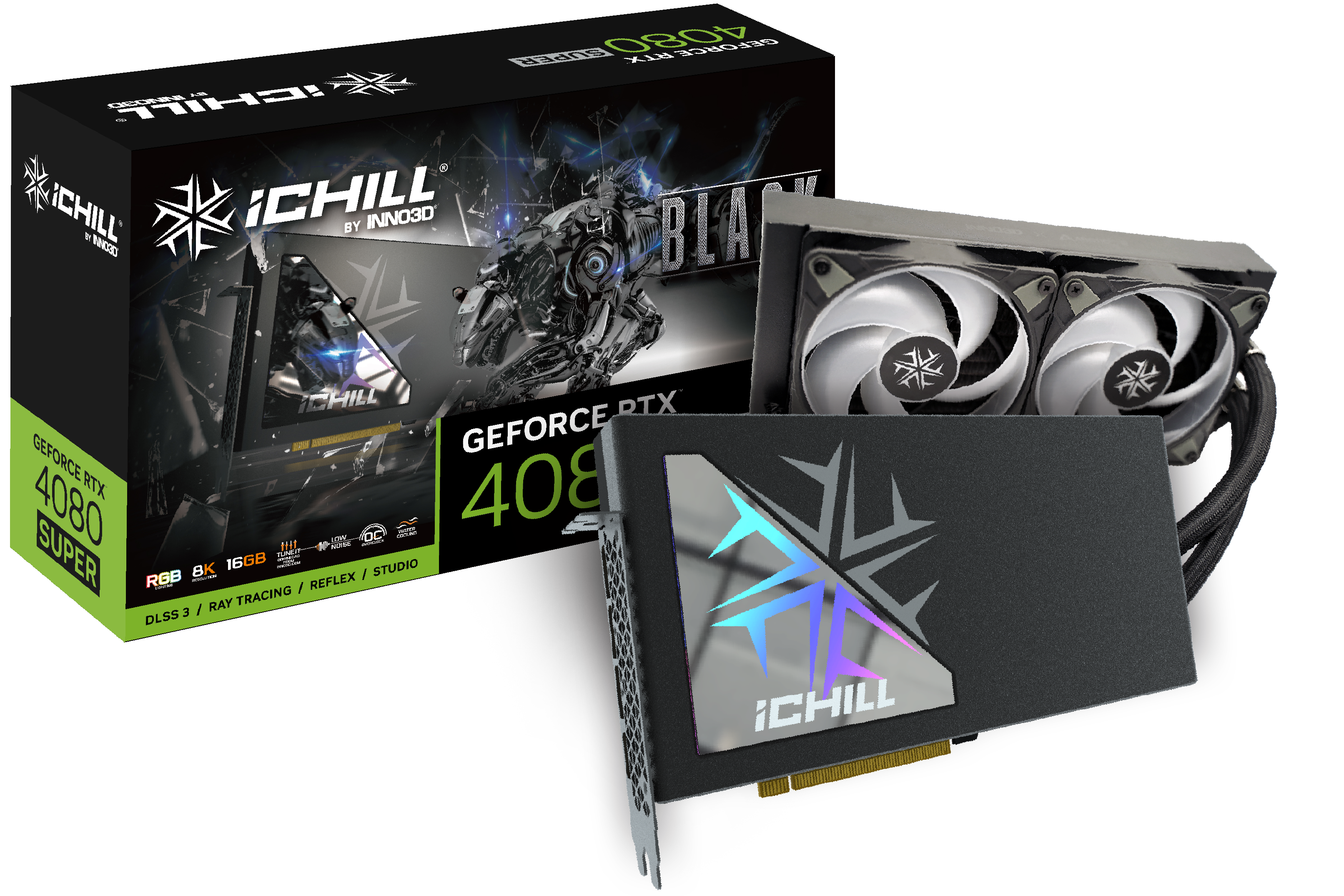 Видеокарта Inno3D NVIDIA GeForce RTX 4080 Super iChill , 16Gb DDR6X, 256 бит, PCI-E, HDMI, 3DP, Retail (C408SB-166XX-18700006)
