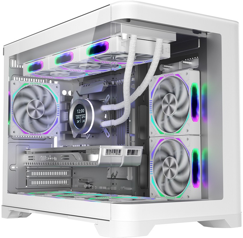 

Корпус 1STPLAYER UVIEW UV6, mATX, Mini-Tower, 2xUSB 3.0, белый, без БП (UV6-WH), UVIEW UV6