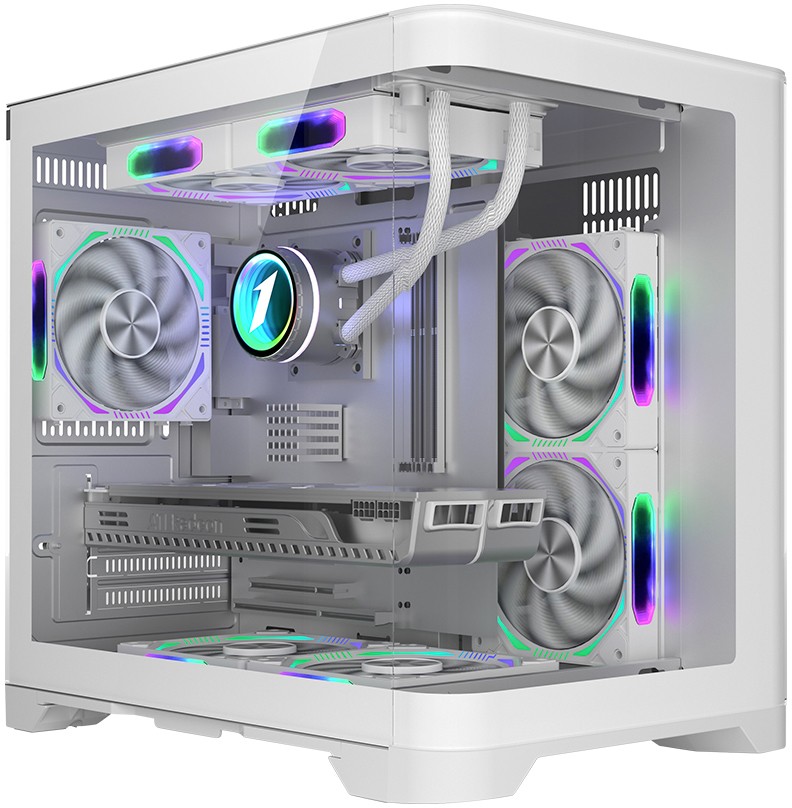 

Корпус 1STPLAYER UVIEW UV5, mATX, Mini-Tower, 2xUSB 3.0, белый, без БП (UV5-WH), UVIEW UV5