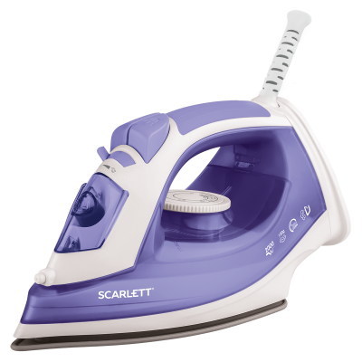 Утюг Scarlett SI30K44 2 кВт, длина шнура 1.8 м, белый/лиловый (SC-SI30K44) б/у, после ремонта, следы эксплуатации, комплект полный