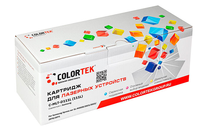 

Картридж лазерный Colortek CT-MLTD111L (MLT-D111L), черный, 1800 страниц, совместимый для Samsung Xpress SL-M2020/SL-M2021/SL-M2022/SL-M2070/SL-M2071