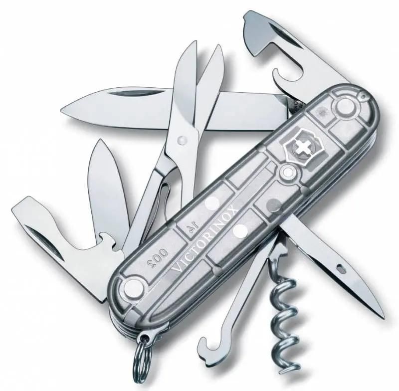 Нож перочинный 14 в 1, серебристый, VICTORINOX Climber (1.3703.T7)