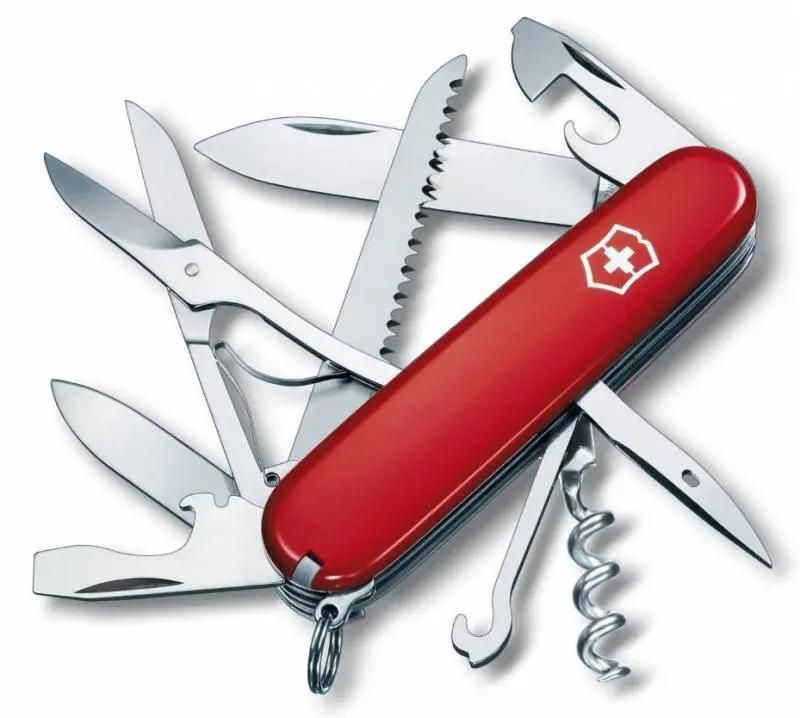 Нож перочинный 15 в 1, красный, VICTORINOX Huntsman (1.3713)