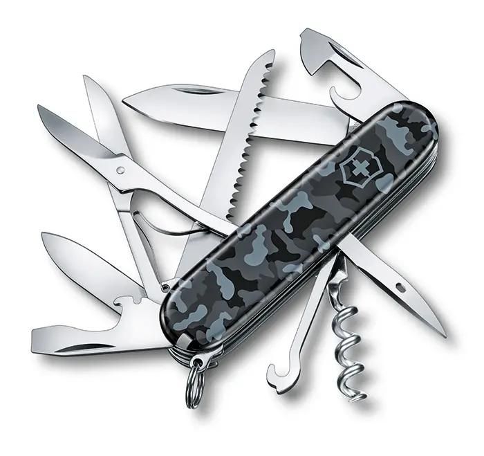 Нож перочинный 15 в 1, морской камуфляж, VICTORINOX Huntsman (1.3713.942)