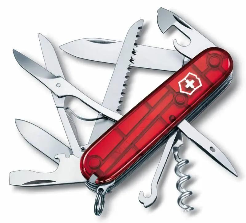 Нож перочинный 15 в 1, красный, VICTORINOX Huntsman (1.3713.T)