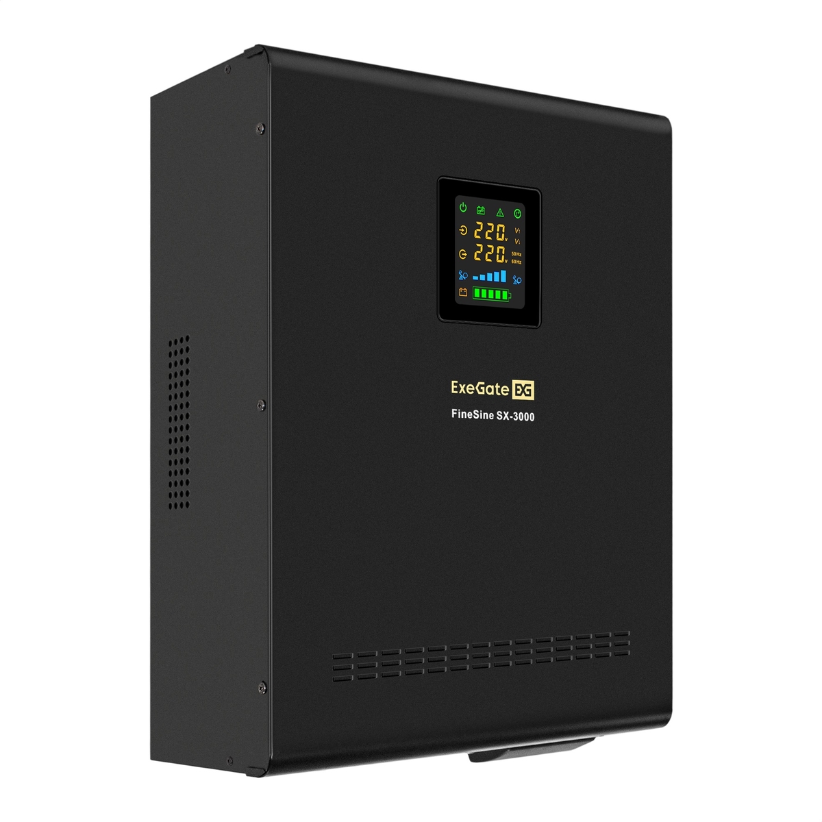 

Инвертор ExeGate FineSine SX-3000/4 x DT 12150 (12В, 150Ач), 3000 В·А, 2.1 кВт, EURO/клемная колодка, розеток - 2, черный (EX296651RUS) (в комплекте внешний аккумулятор), SX-3000/4 x DT 12150 (12В, 150Ач)