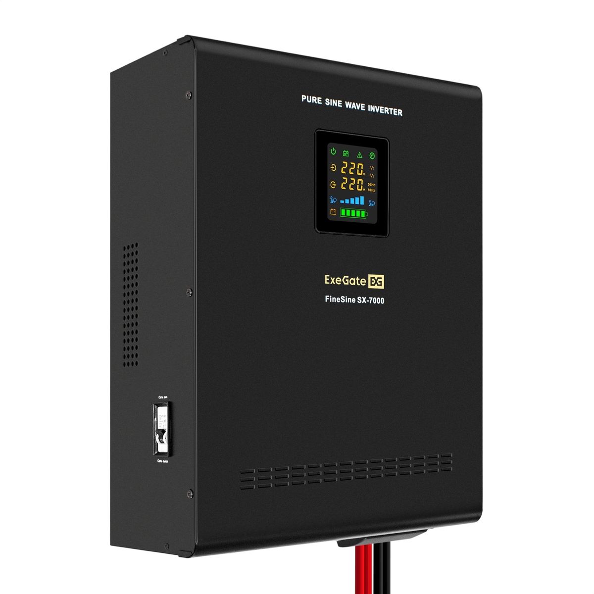 

Инвертор ExeGate FineSine SX-7000/4 x HRL 12-26 (12В, 26Ач), 7000 В·А, 5 кВт, EURO/клемная колодка, розеток - 2, черный (EX296678RUS) (в комплекте внешний аккумулятор), SX-7000/4 x HRL 12-26 (12В, 26Ач)