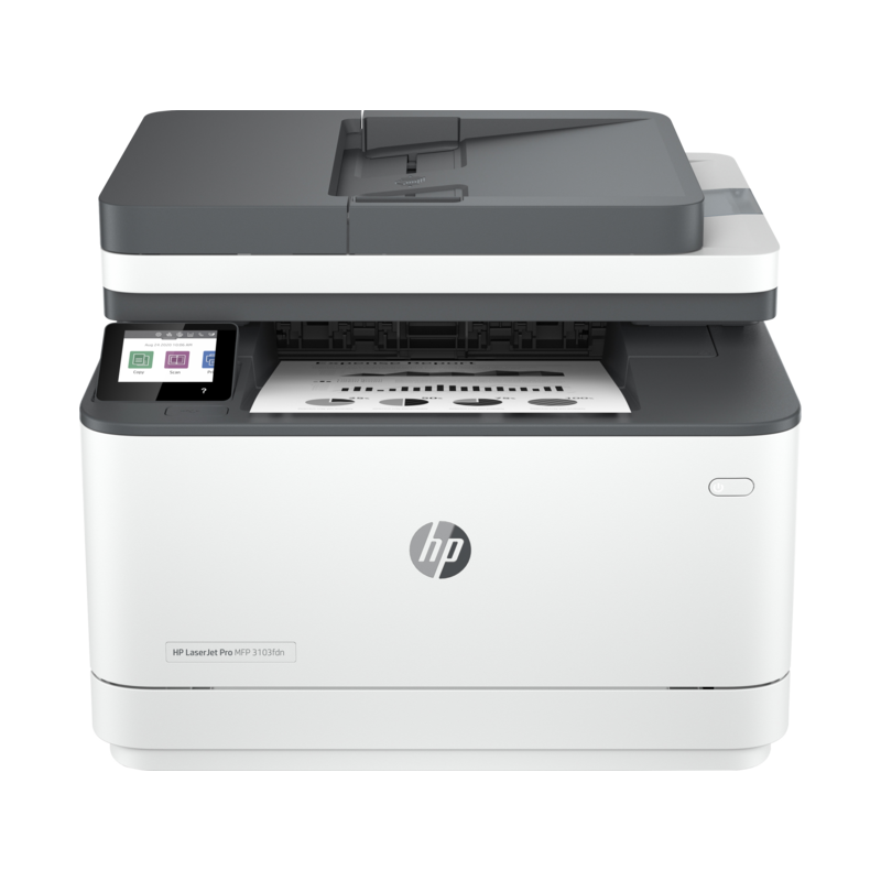 МФУ лазерный HP LaserJet Pro 3103fdn , A4, ч/б, 33 стр/мин (A4 ч/б), 1200x1200 dpi, дуплекс, ДАПД-50 листов, сетевой, USB, белый/черный (3G631A), цвет белый/черный