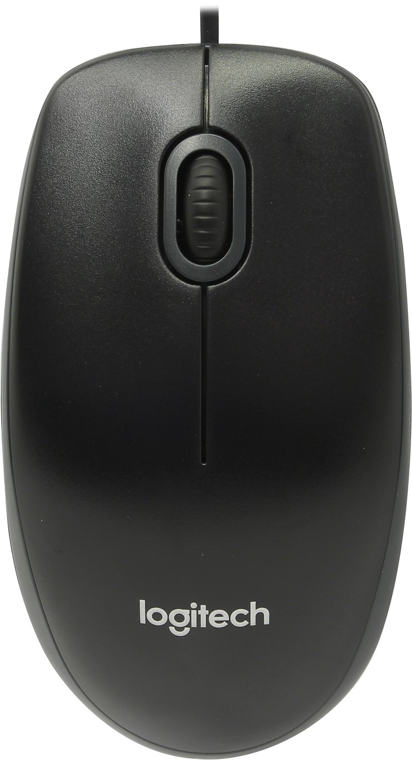

Мышь проводная Logitech B100, 1000dpi, оптическая светодиодная, USB, черный (910-005547), B100